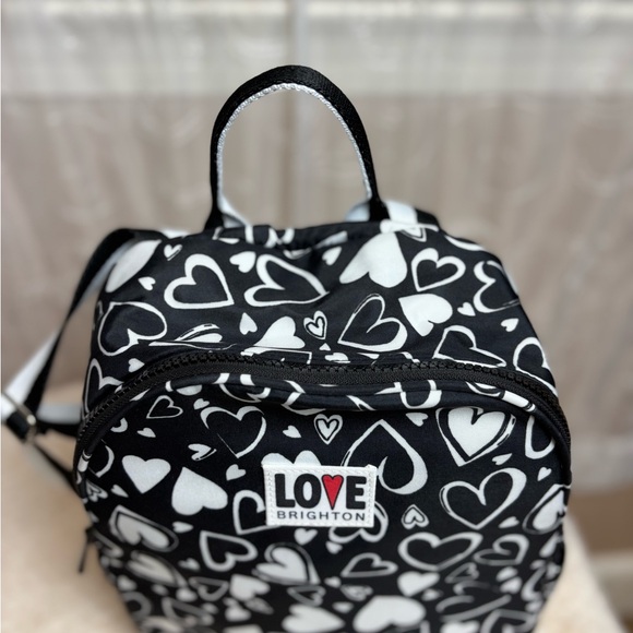 Brighton Endless Love Backpack Black/White Hearts